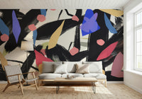 A beautiful modern art wall mural of delicate lines.
