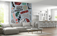 An artistic nature inspired mural for home decor.

