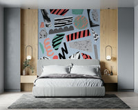 A classic camping theme wallpaper for walls.

