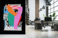 Textured abstract wallpaper for a clean and simple hallway design.