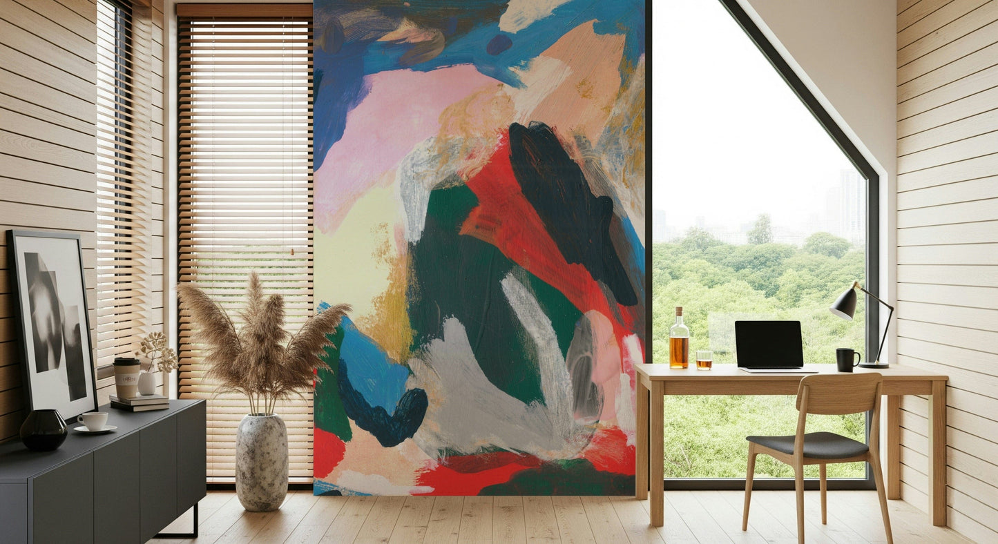 A contemplative gentle design wallpaper mural for a feature wall.