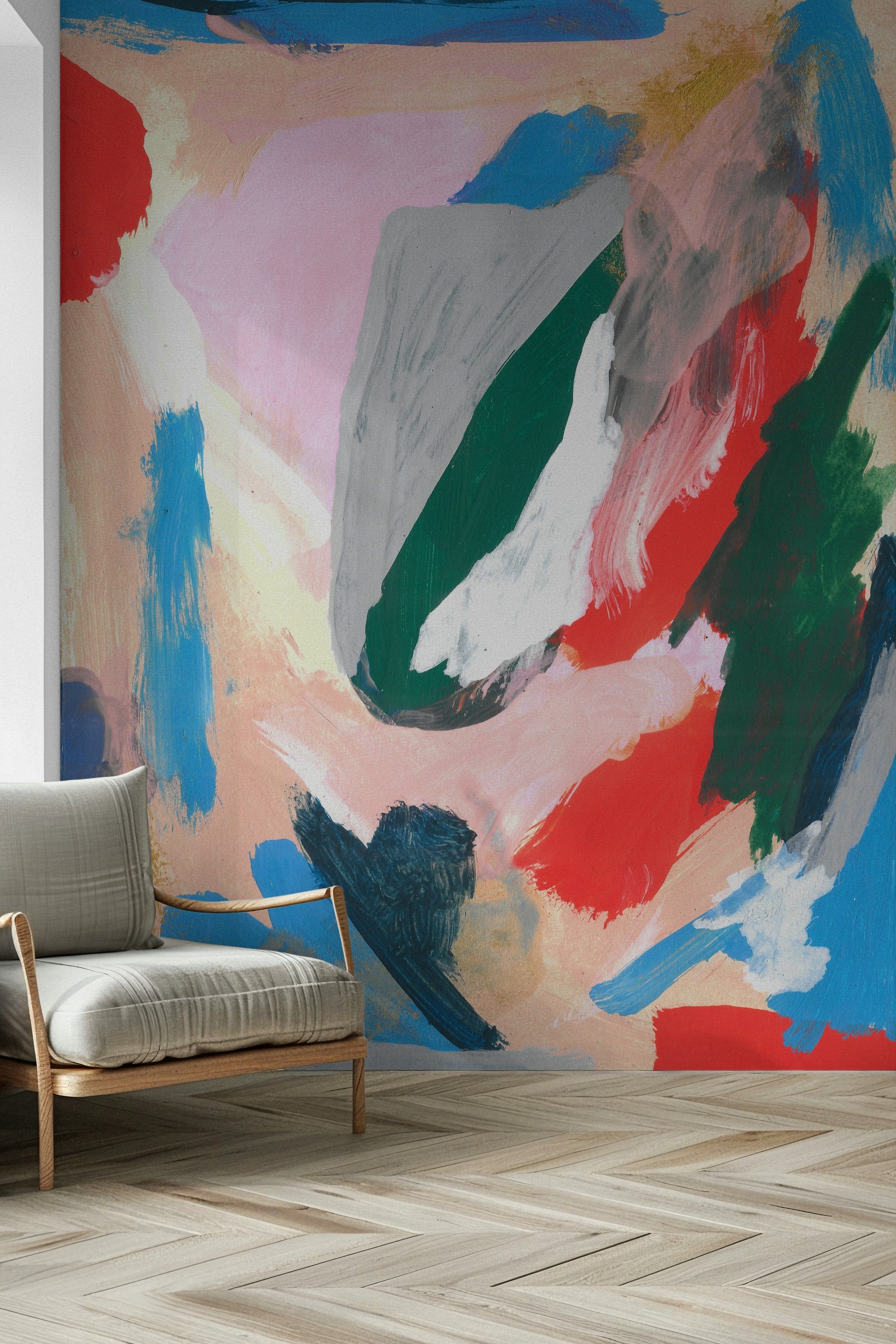 A serene modern pattern wall mural for your decor.