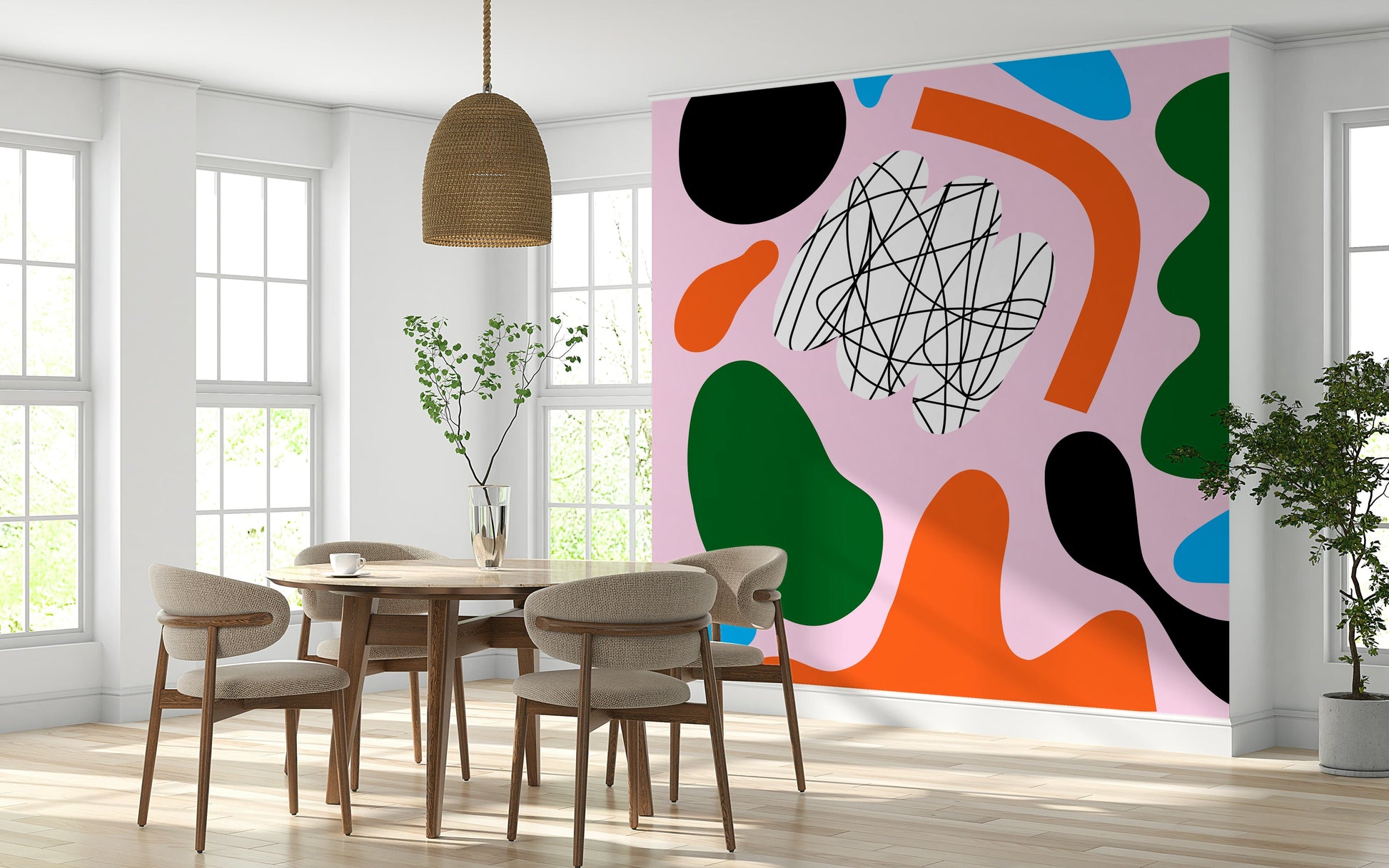 A serene flowing design wall mural for your decor.