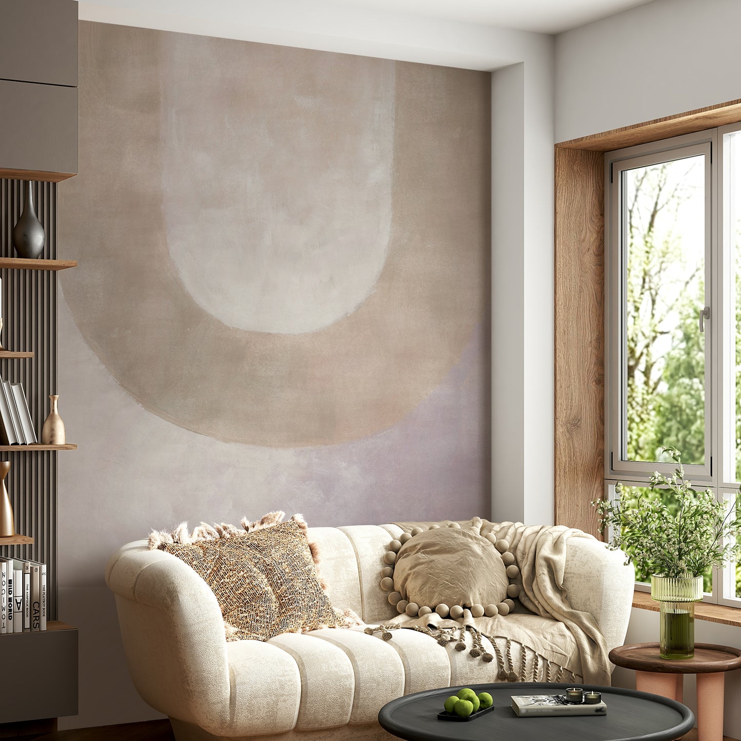 Brown and cream abstract wallpaper

