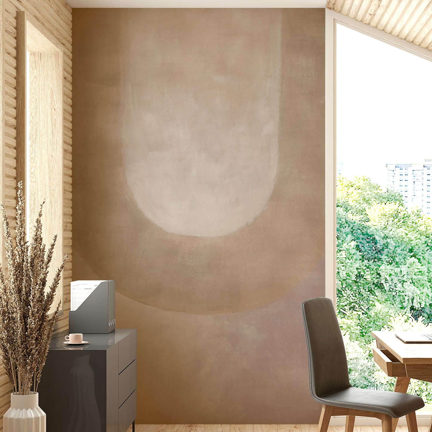 Organic shapes in warm earth hues

