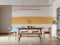 An artistic natural abstraction mural on minimalist wallpaper.