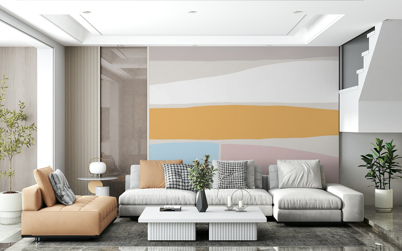 A beautiful abstract earthscape wallpaper mural in warm, natural tones.