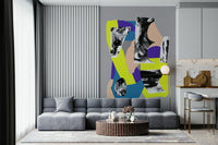 An artistic chaotic form mural for home decor.