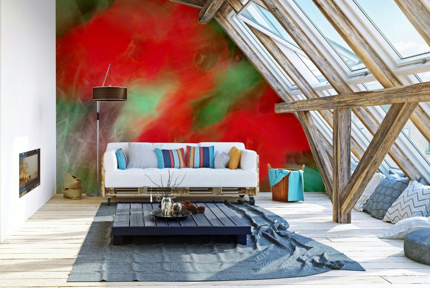 Expressive nature photography mural
