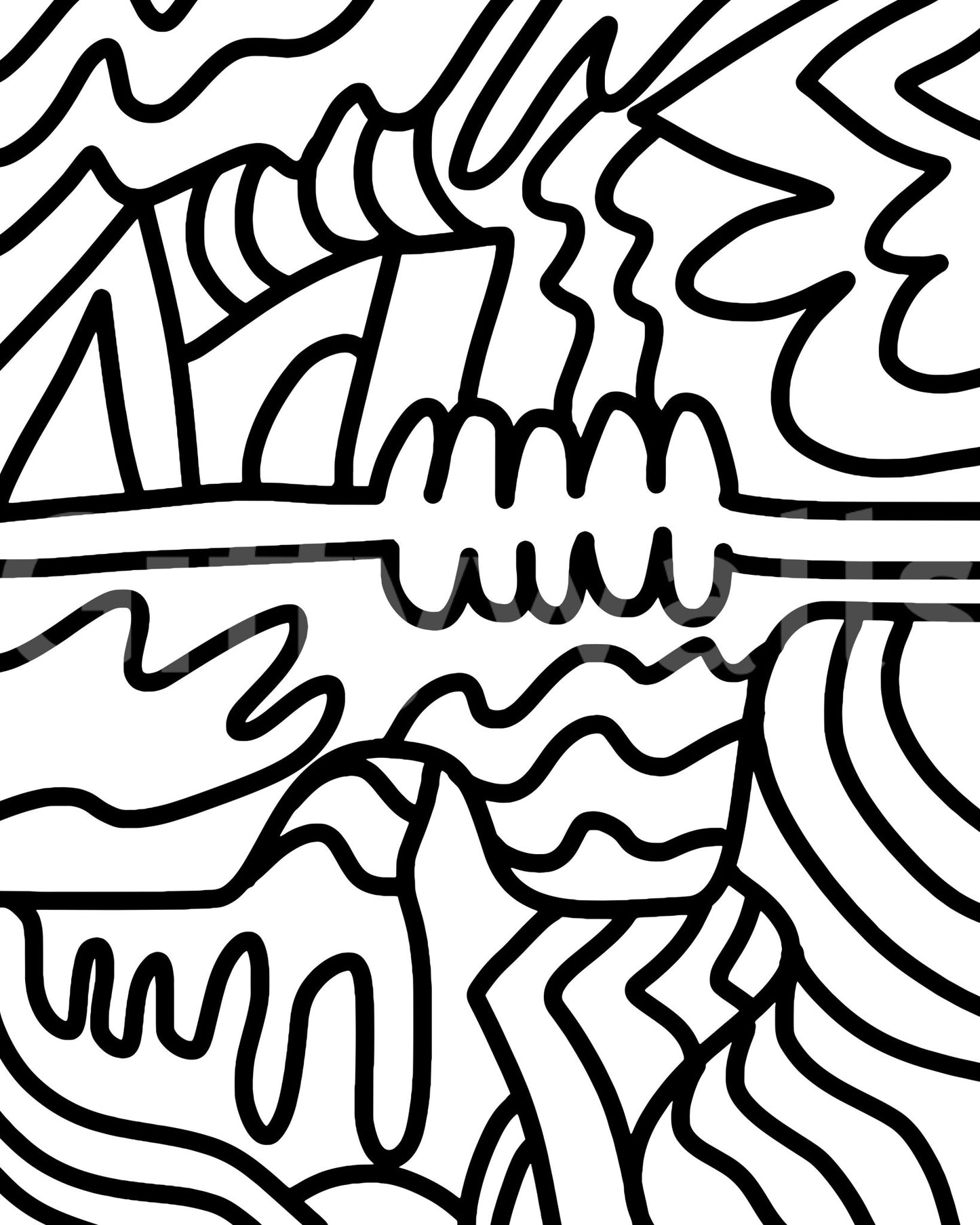 Abstract Flow mural creating depth and a modern feel

