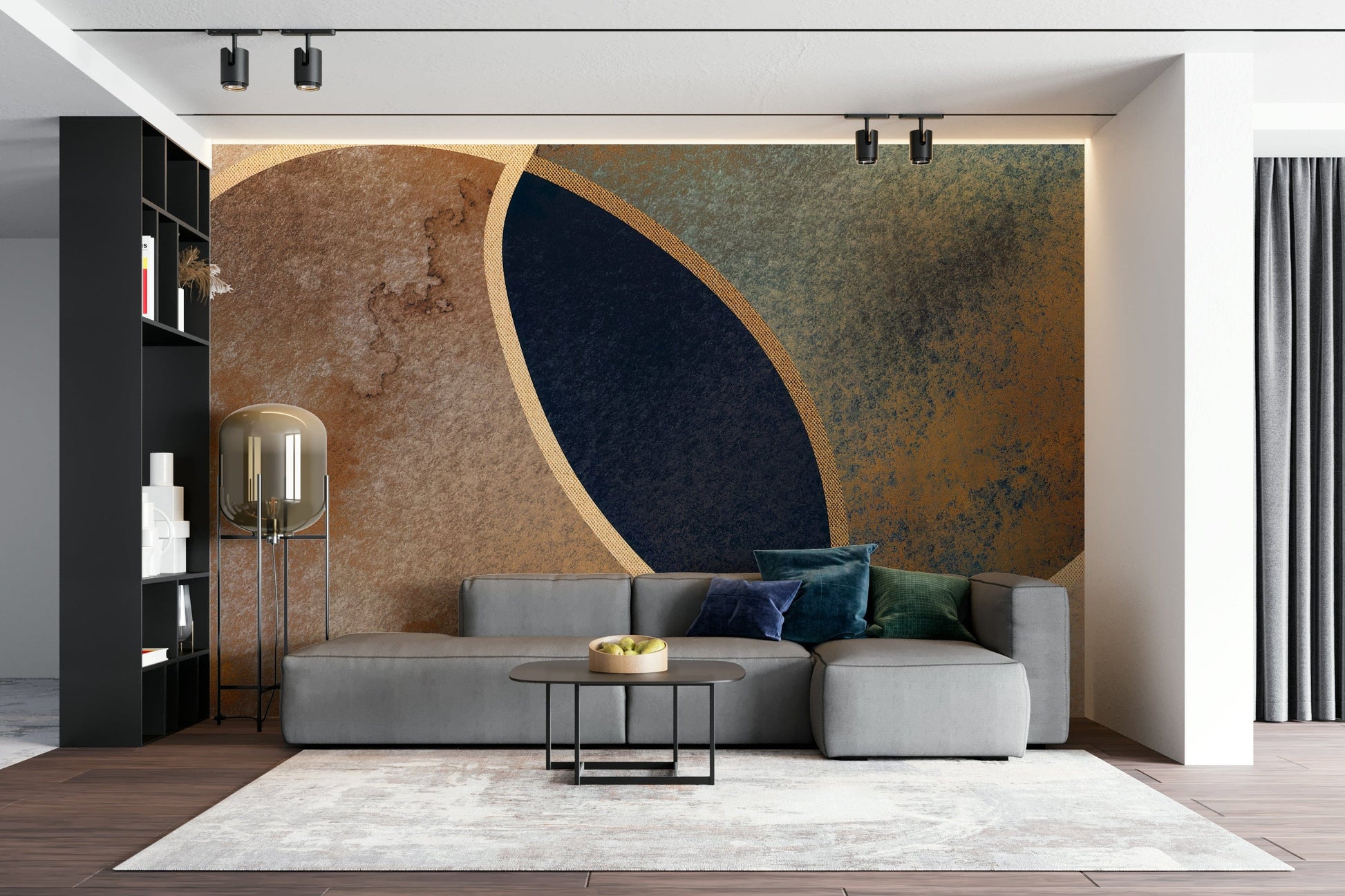 A serene layered pattern wall mural for your decor.

