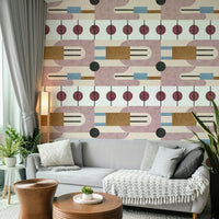 Abstract geometry wallpaper for relaxed interiors

