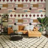 Neutral abstract design for cozy living spaces

