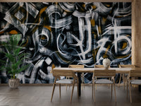 Abstract Graffiti Brush Strokes Wall Mural - Giffywalls