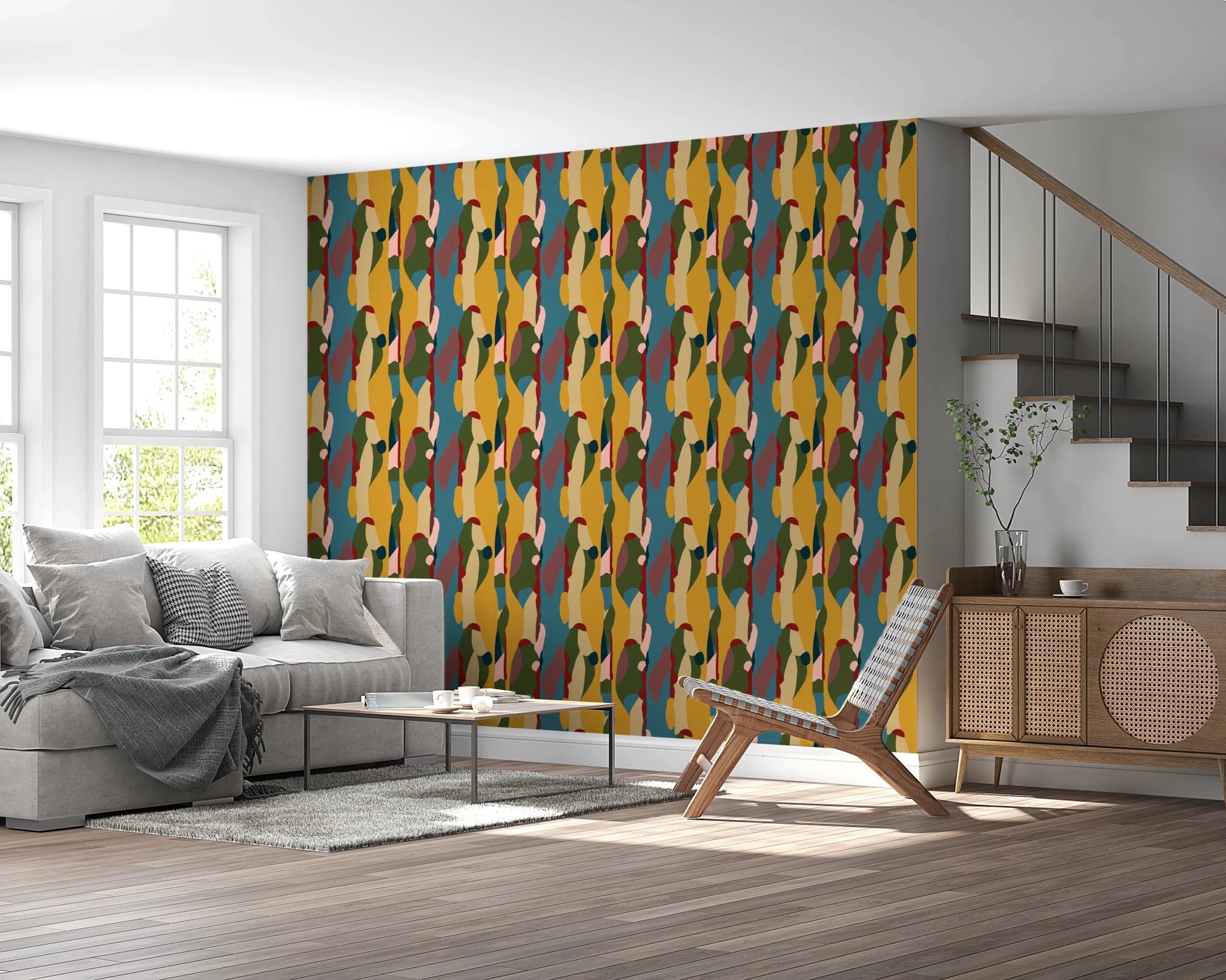 Abstract Harmony Geometry Shapes Wallpaper⁠