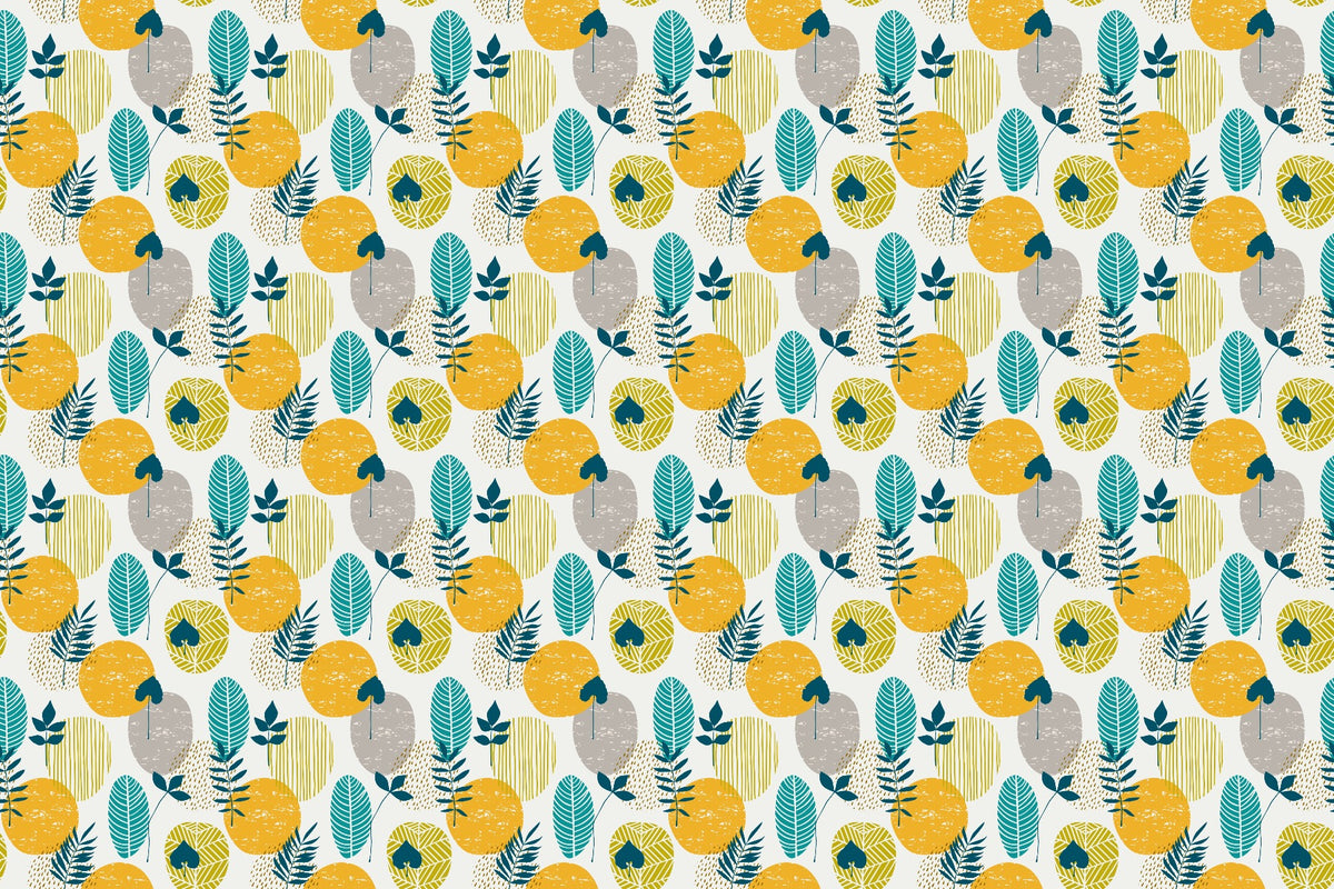 Orange Yellow Abstract Autumn Leaves Wallpaper in your room — zoomed