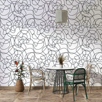 Minimalist line art mural

