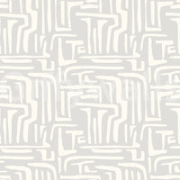 Smooth light gray motif, refined abstract movement, Abstract Maze feature.