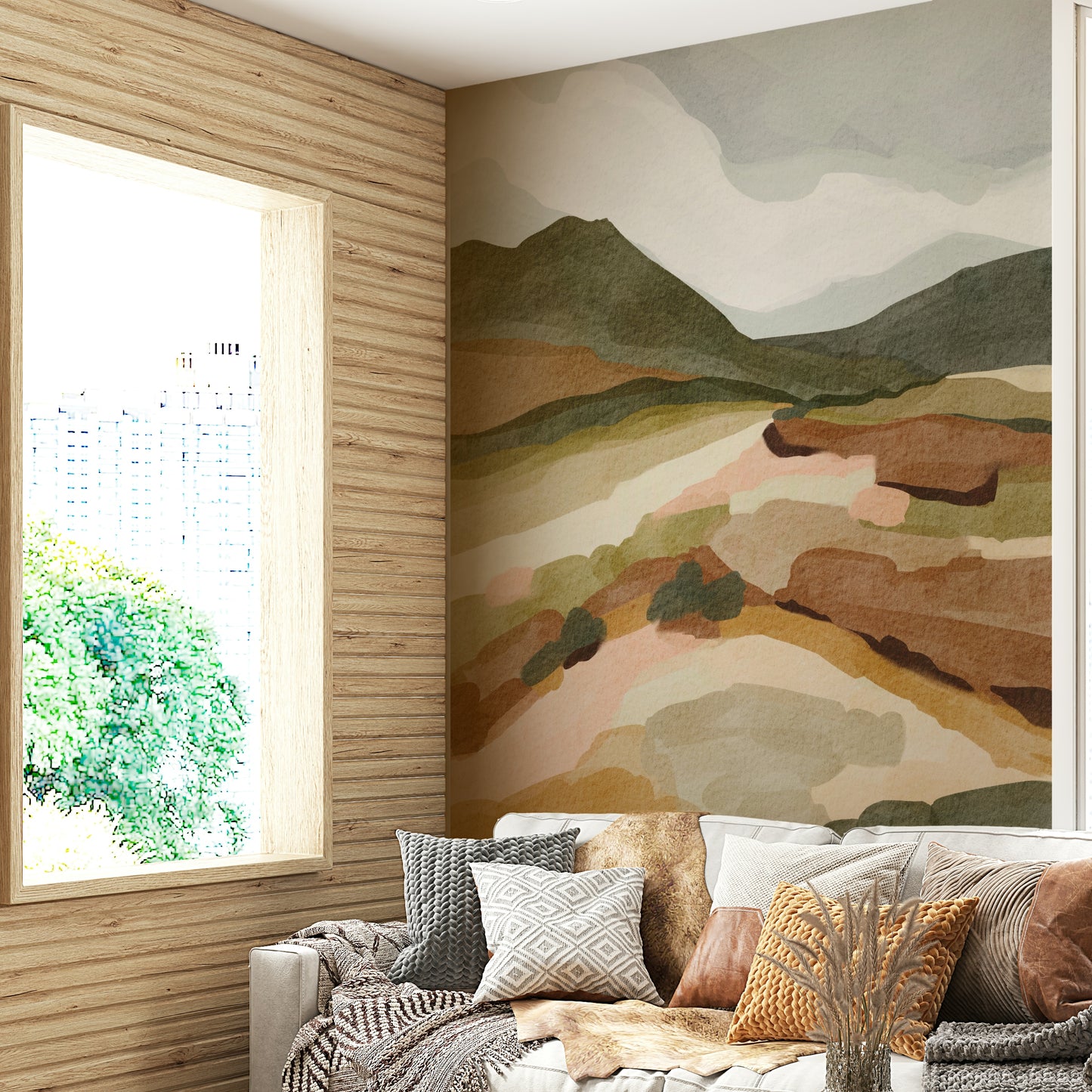 Abstract Mountainscape wall mural

