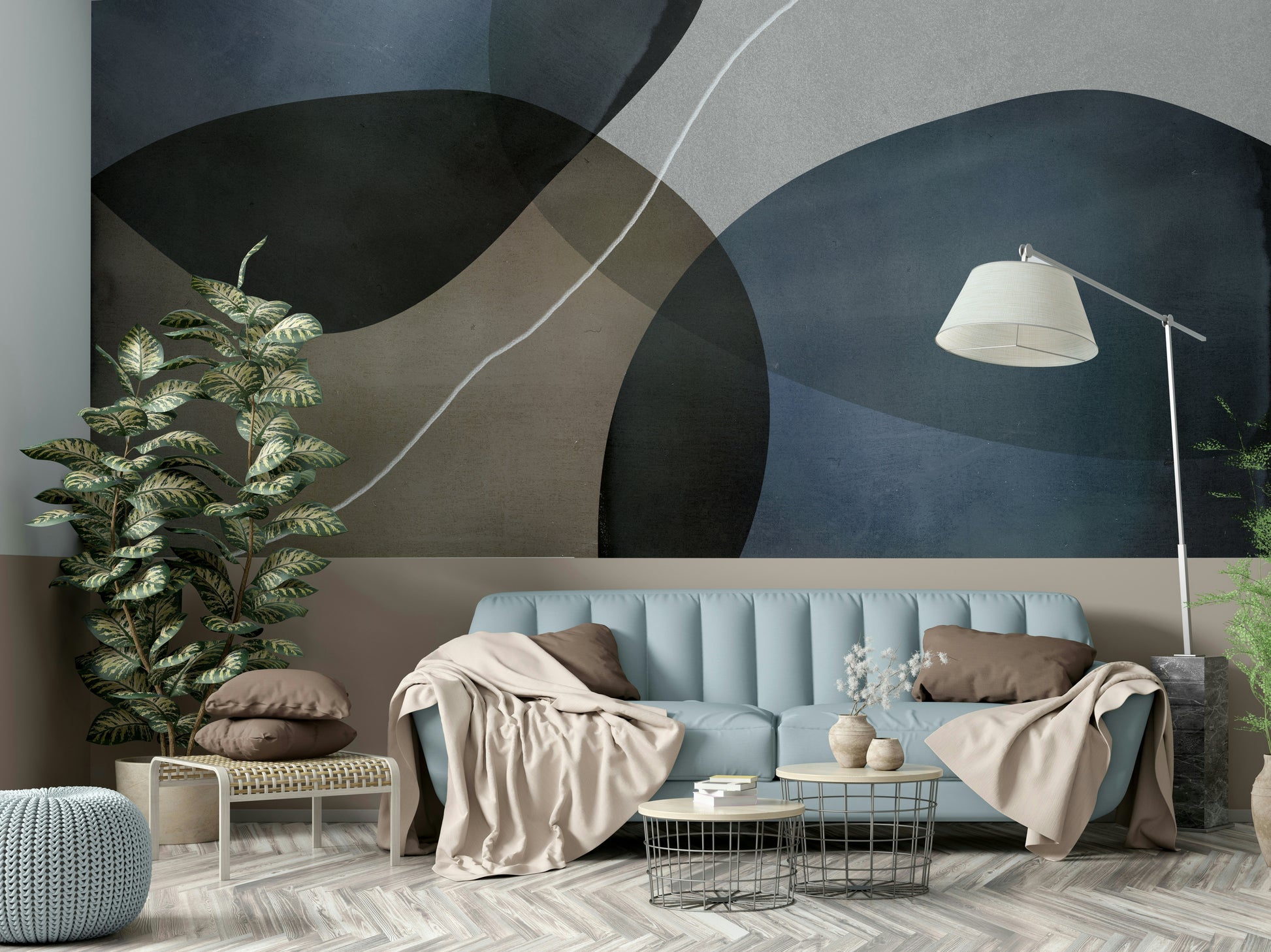 A calm and serene wall covering.

