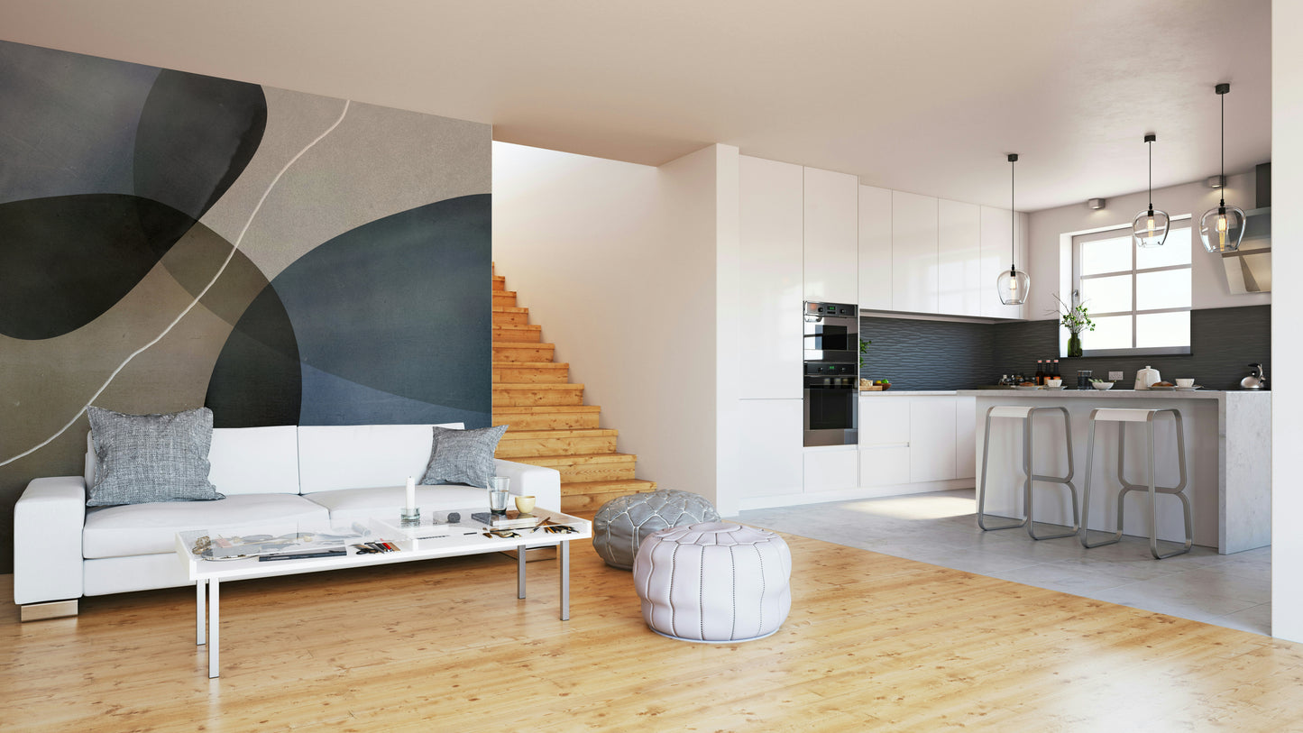 Wall mural with delicate pink flowers and a soft focus.

