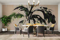 Bold abstract palm trees in vibrant summer colors