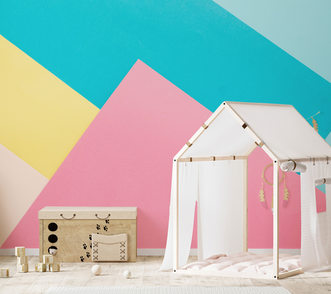 Elegant abstract paper color mural for modern interiors.
