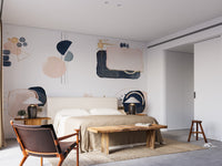 Modern watercolor pink and blue wallpaper