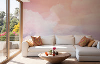 Abstract pink sky wallpaper mural charm