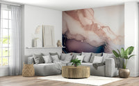 Wall mural inspired by mineral beauty, featuring soft amethyst tones and serene natural patterns.