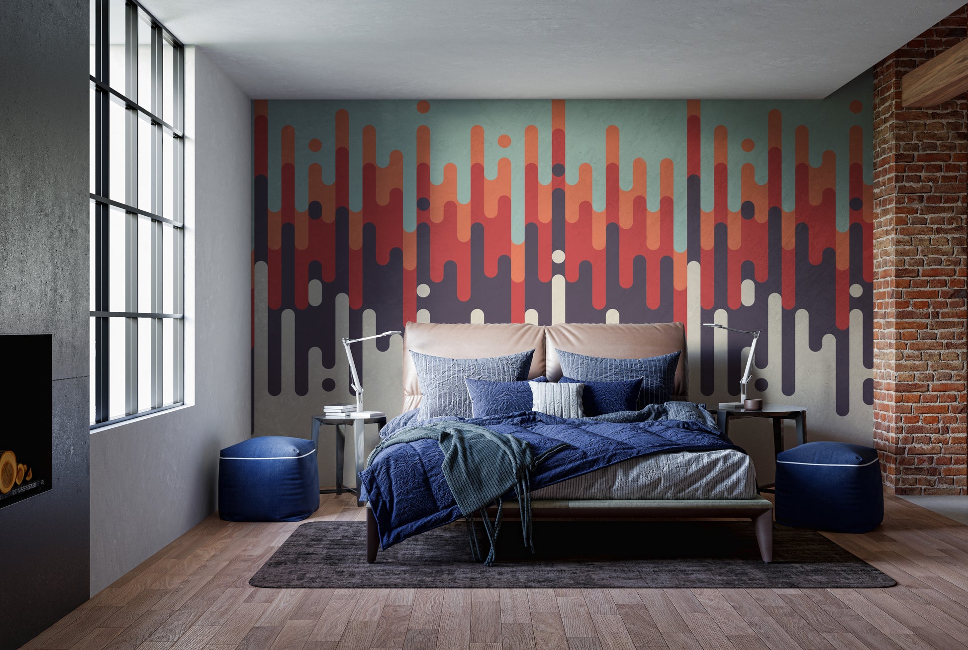 Bold abstract wallpaper with a retro design.