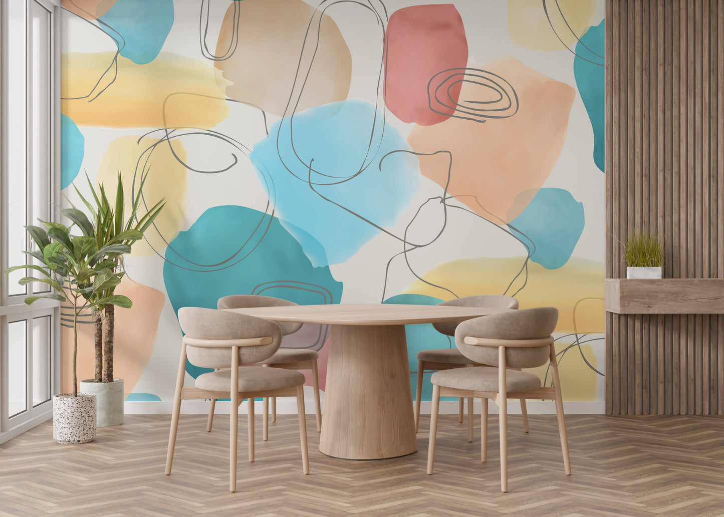 Abstract Shapes in Watercolor colorful wallpaper - Giffywalls