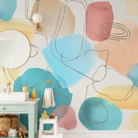 Abstract Shapes in Watercolor colorful wallpaper - Giffywalls