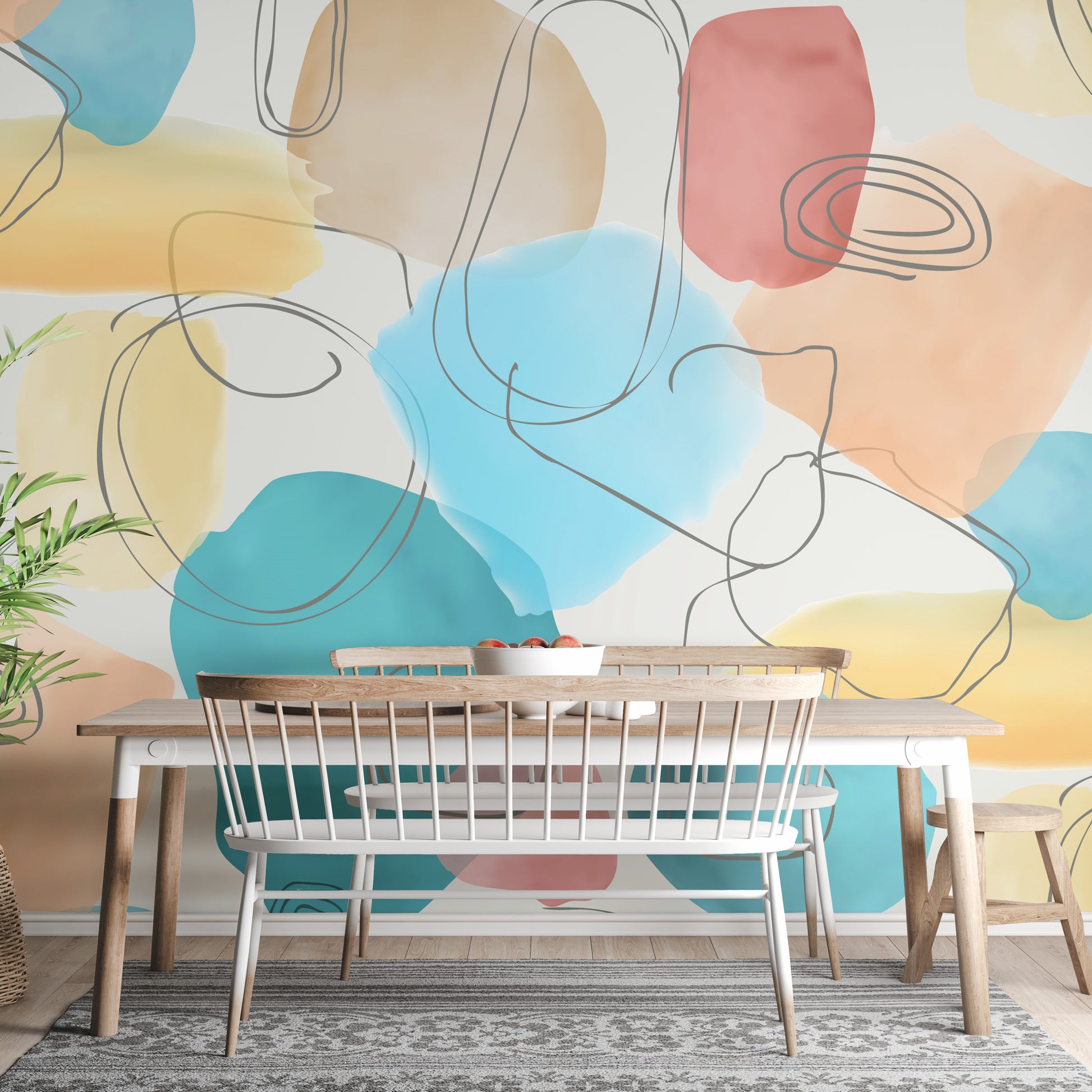 Abstract Shapes in Watercolor colorful wallpaper - Giffywalls
