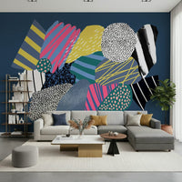 Space Adventure Wall Mural – Dynamic wallpaper with a sleek spaceship traveling among stars and planets.
