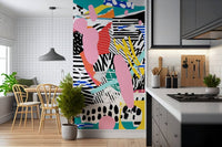 An artistic athletic theme mural for home decor.


