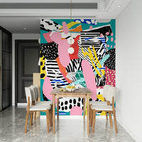 A serene green tennis court wall mural for your decor.

