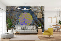 Abstract tree mural wallpaper design
