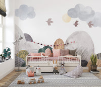 Abstract Watercolor Landscape Wall Mural - Giffywalls