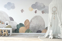 Abstract Watercolor Landscape Wall Mural - Giffywalls