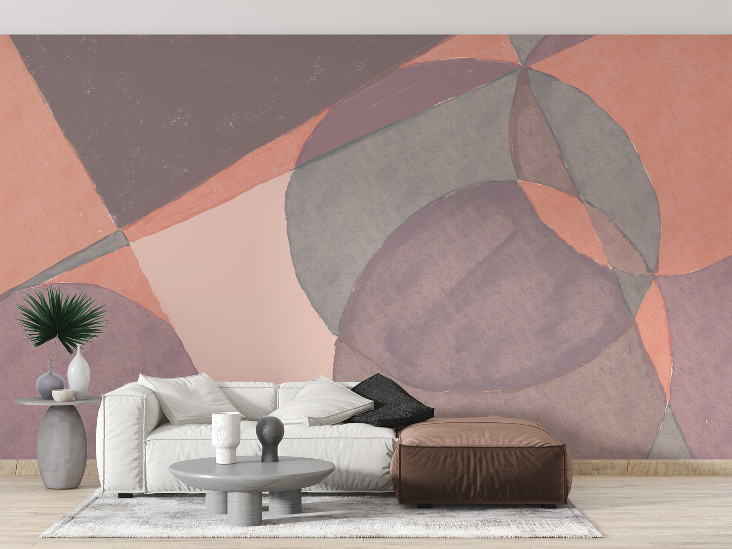 Creative watercolor geometric wallpaper mural