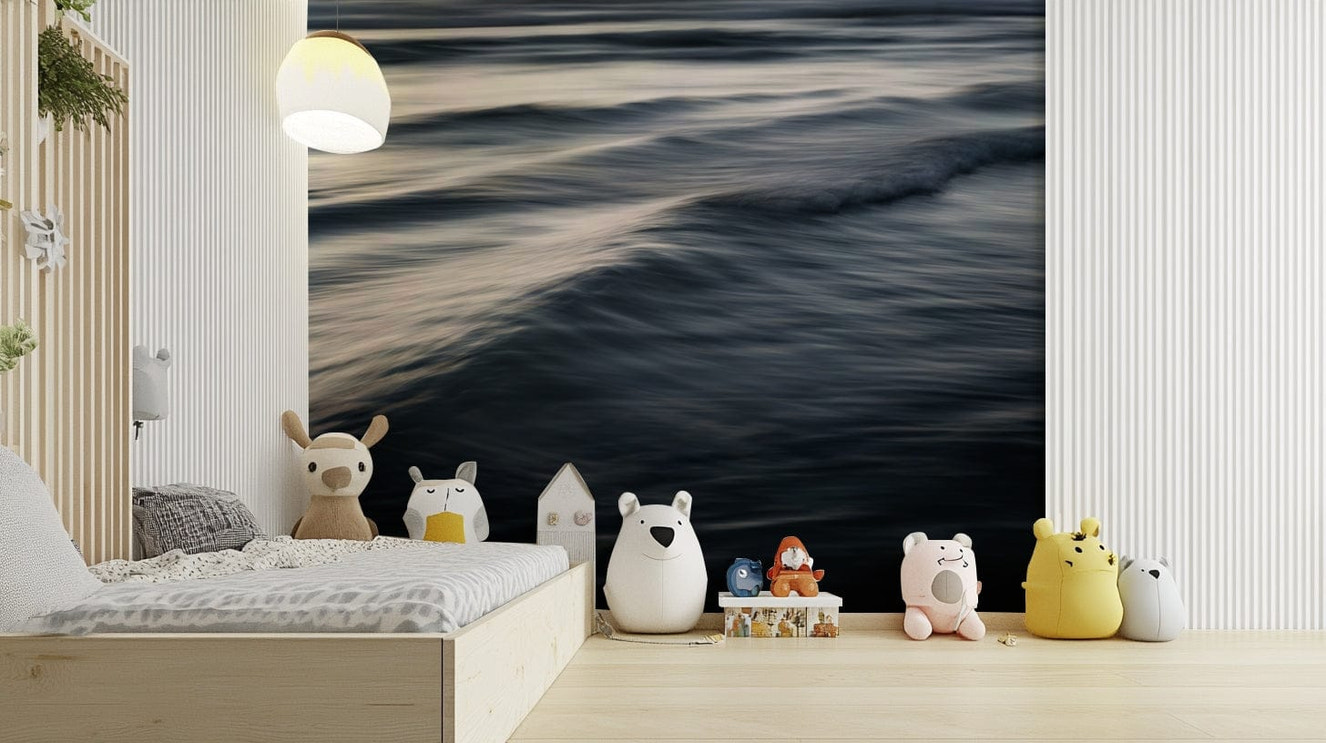 A beautiful abstract wave wallpaper mural for a modern home.

