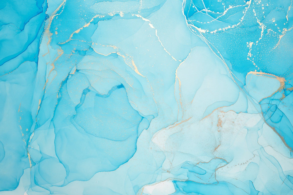 Turquoise Alcohol Art Wallpaper Mural in your room — zoomed