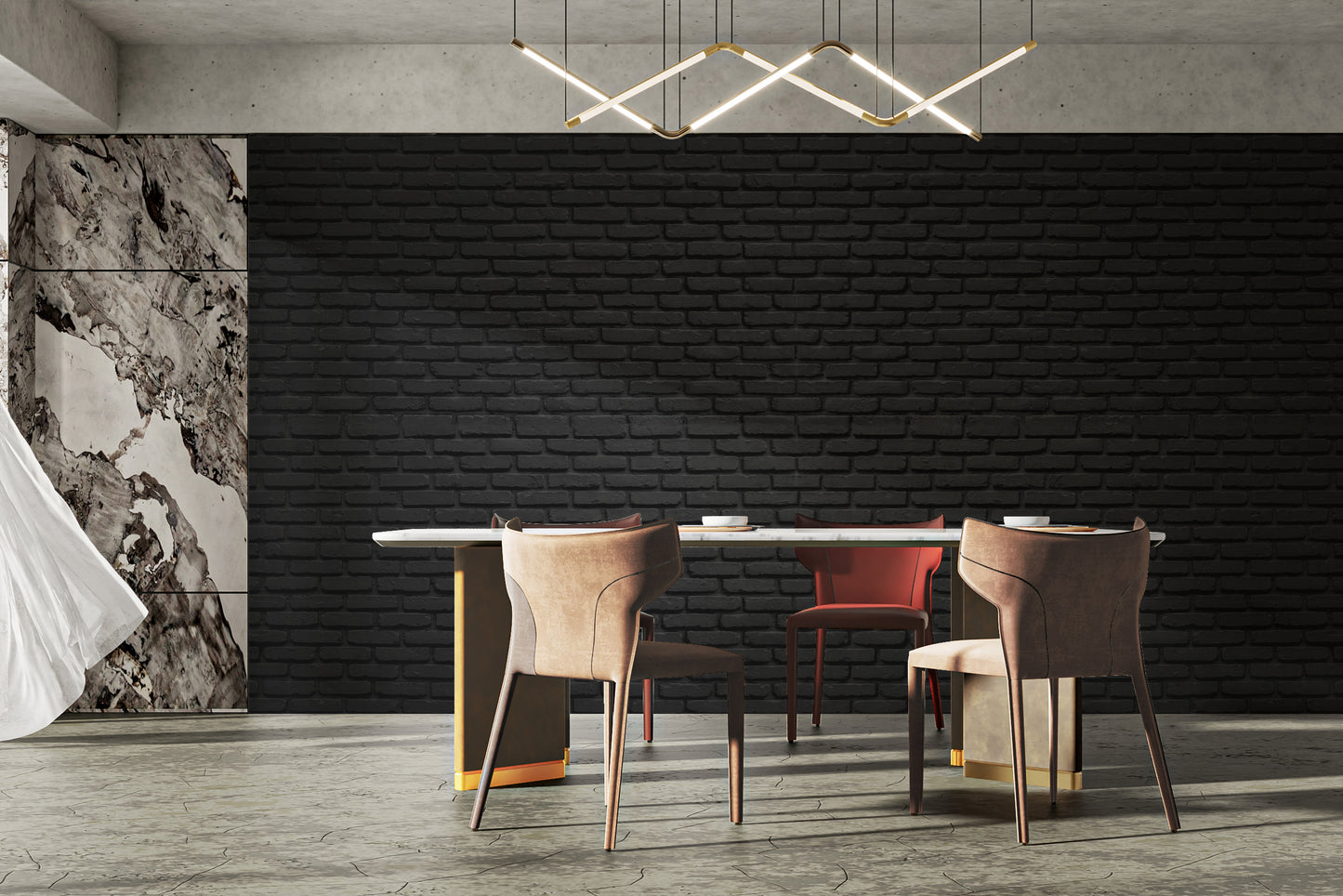 Sophisticated black brick mural wallpaper for homes
