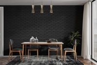 Accent black brick wallpaper for trendy interiors
