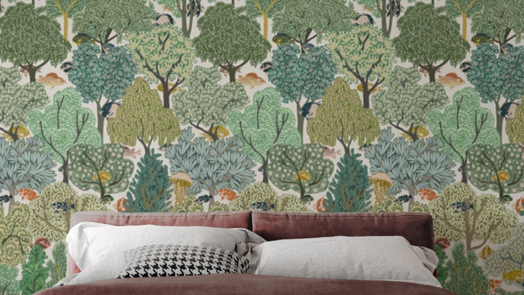 Botanic Ballet wallpaper mural with graceful floral designs.

