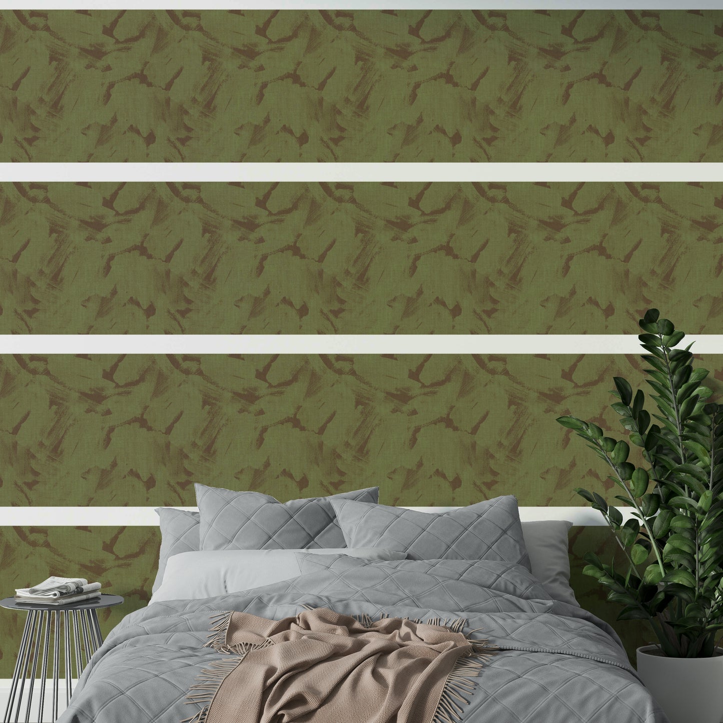 Acrylic Abstract Brushstroke Textured Camo Wallpaper⁠