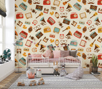 Vintage aesthetic wallpaper with classic items