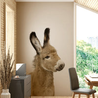 Farm animal mural with sweet baby donkey art

