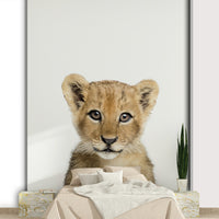 Adorable lion cub artwork mural for toddlers

